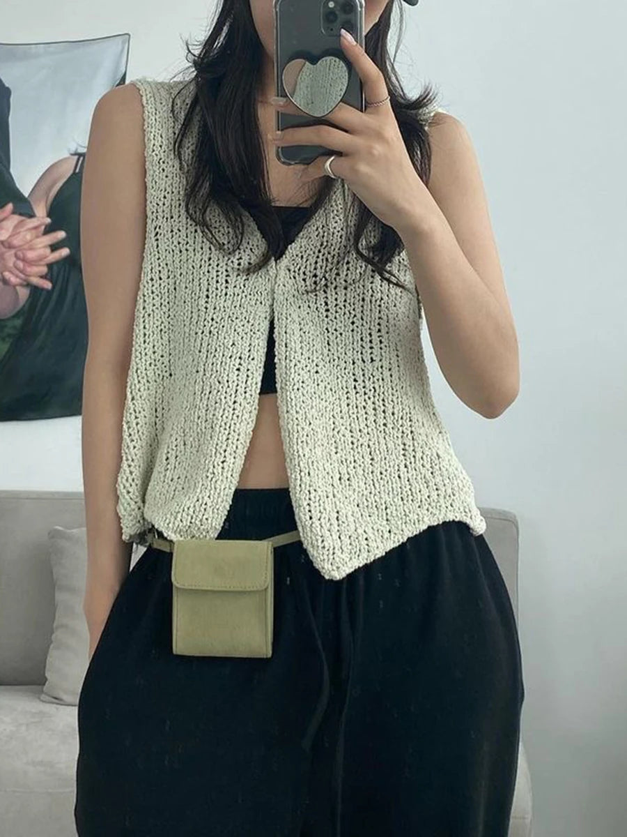 Knitting Vest Apricot