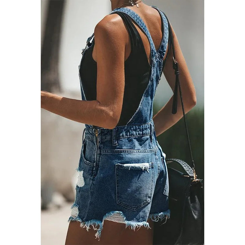 Short Denim Overalls