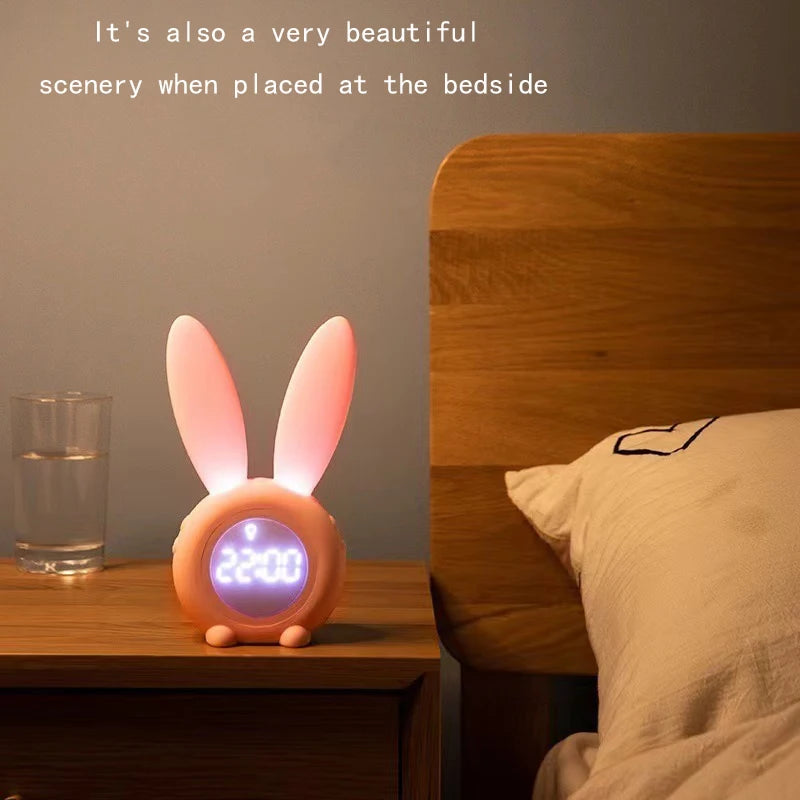 Home Timed Alarm Clock Silicone Rabbit Light