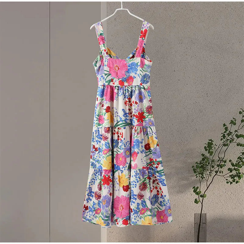 Flower Slip Midi Dress