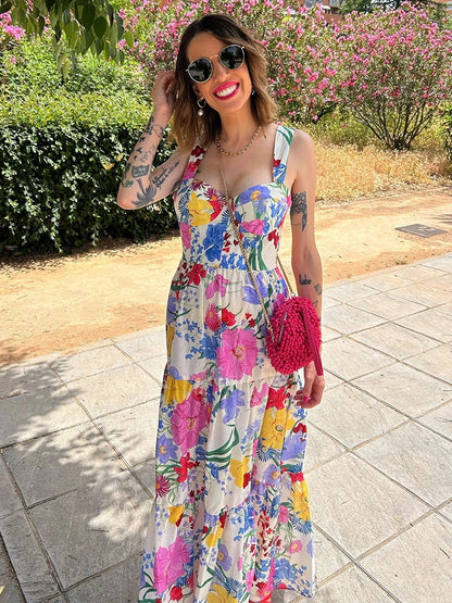 Flower Slip Midi Dress