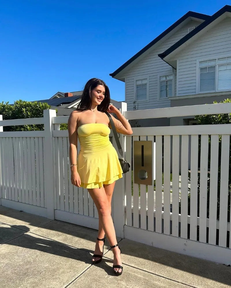 yellow mini dress