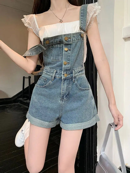 Retro Edge Denim Overall