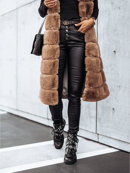 Fluffy Sleeveless Coat