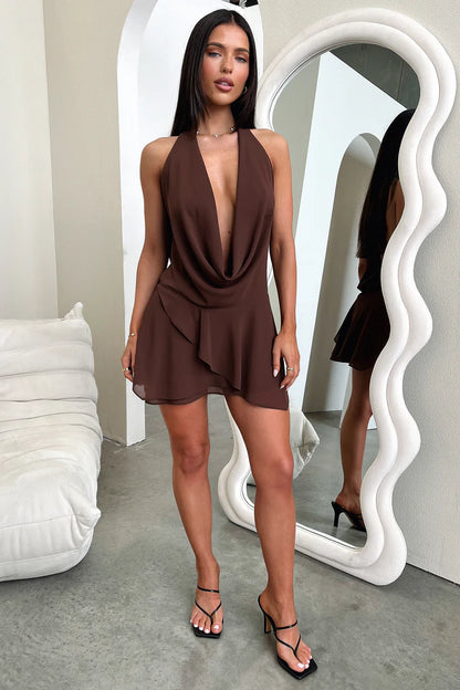 Draped Sexy Mini Dress