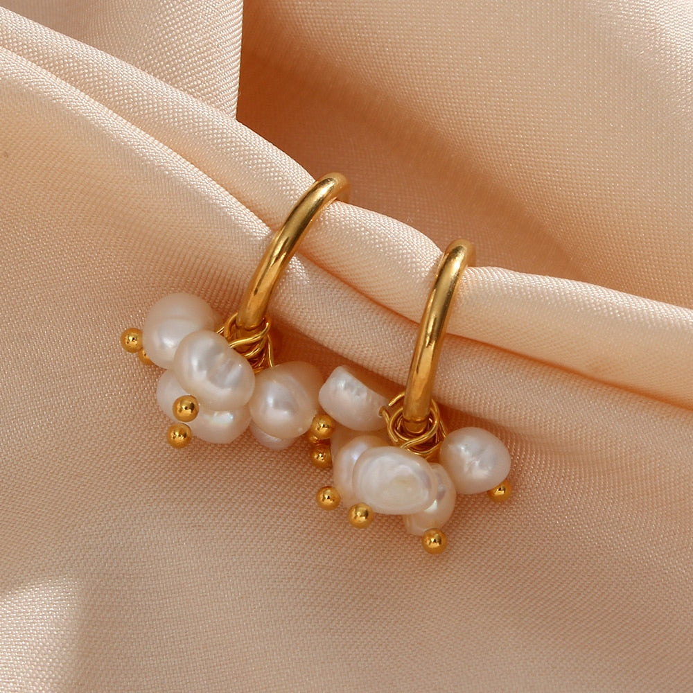 Pearl Hoop Earrings