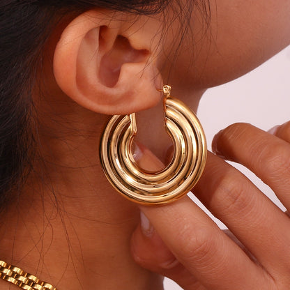 Circles Hollow Hoop Earrings