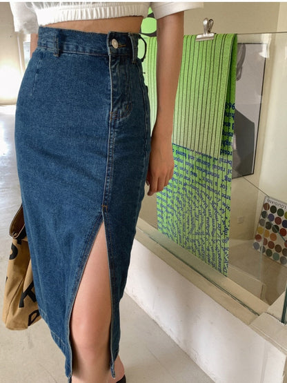 Midi Denim Skirts